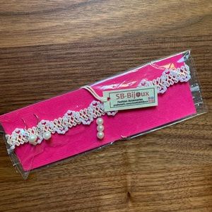 SB-Bijoux White Ribbon Choker Set